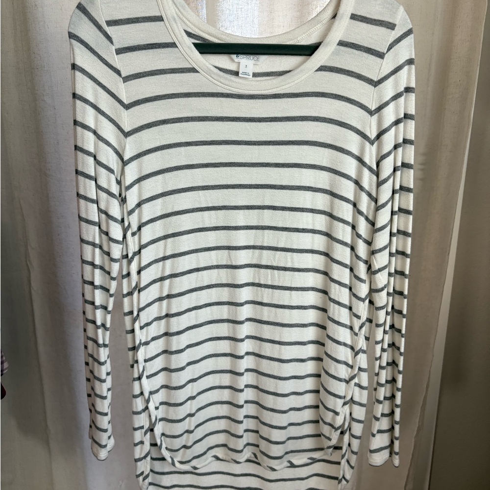 Market & Spruce Cream Fitted Long Sleeve Tee